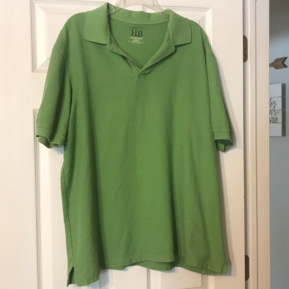 Men’s 2xlt green polo tall - harbor bay